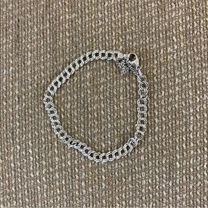 James Avery Sterling Silver Double Curb Charm Bracelet 3.5”